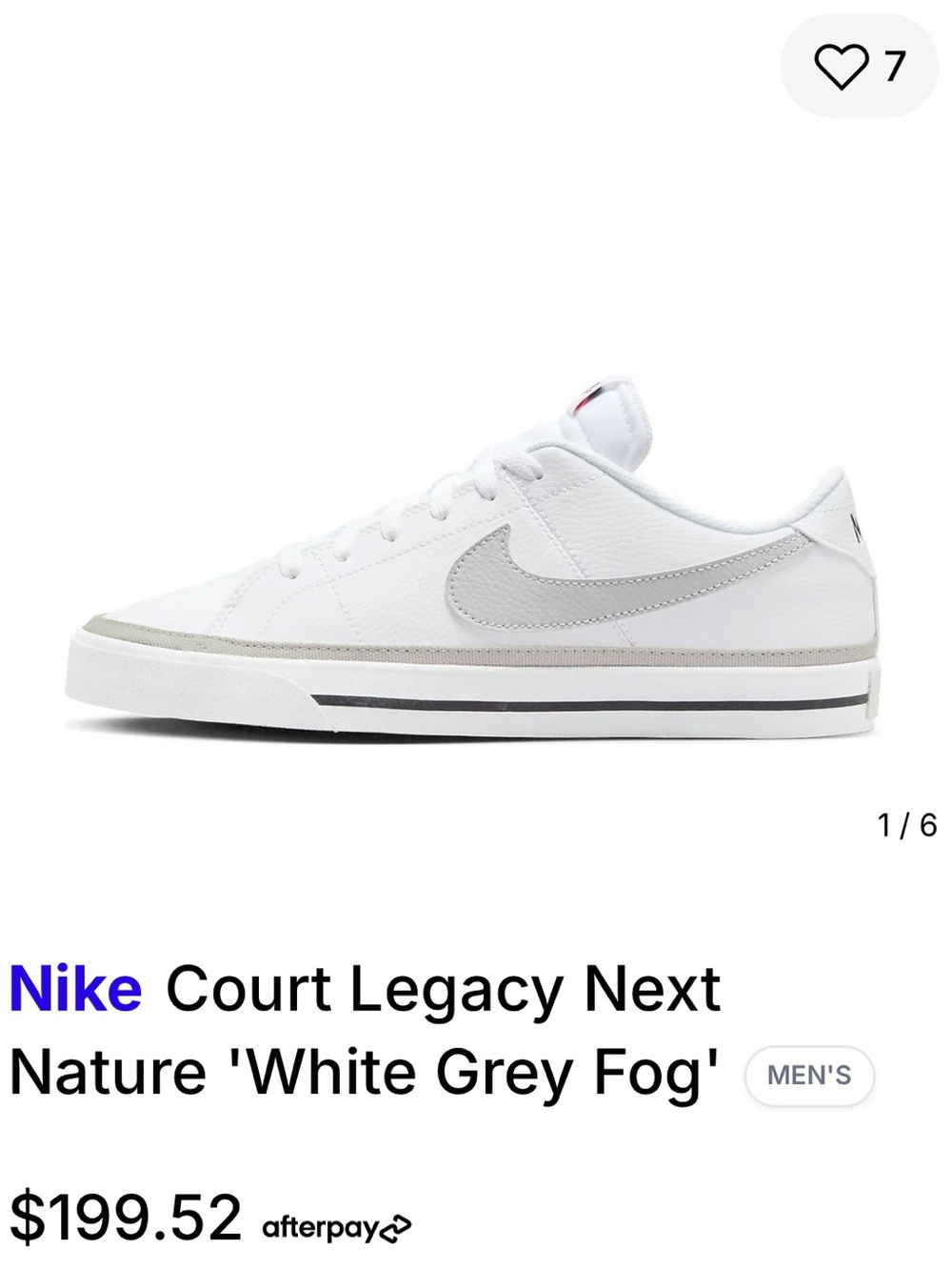 Nike White Leather Low-Top Sneakers with Light Gray Swoosh